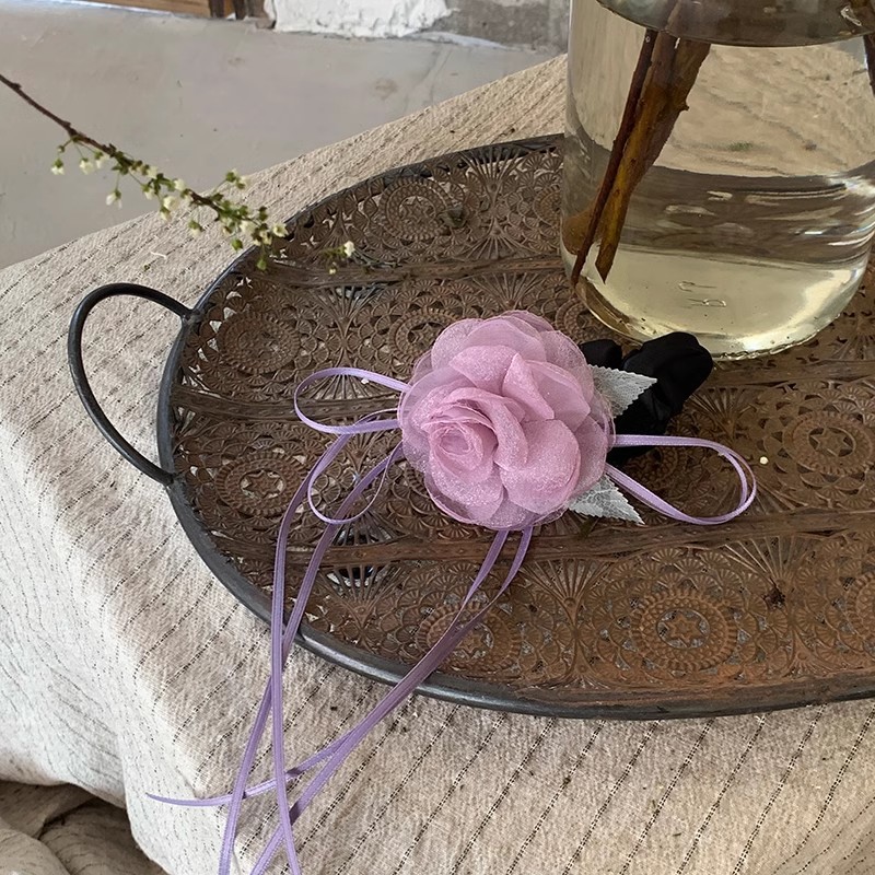 Nuevo anillo de cabello de flores chinas, cordón de cabello, cordón de cabello, ropa de estilo antiguo, adornos de cabello de flores, tocado de alta calidad.
