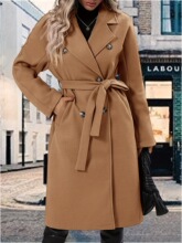 U 17591 Double Breasted Belted Coat �p�ſ�ϵ������ �羳���l