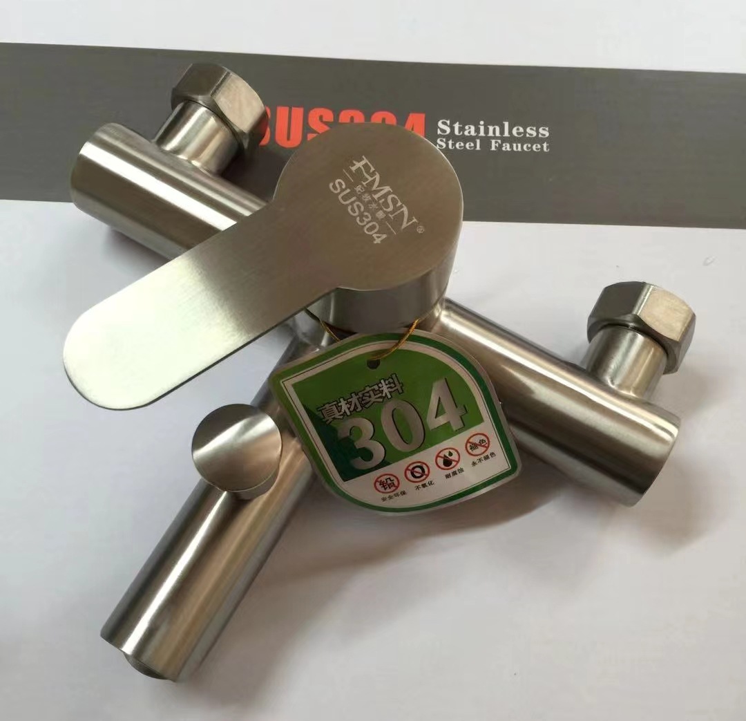 304 de acero inoxidable simple de dos funciones baño ducha sola función caliente y fría válvula de mezcla grifo