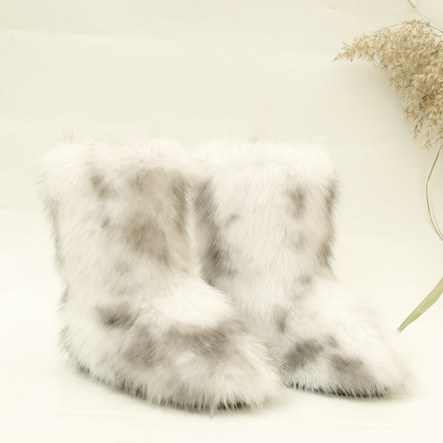 Fabricantes al por mayor 2025 primavera nuevo estilo tie-dye how botas de nieve otoño e invierno botas de piel al aire libre para mujer