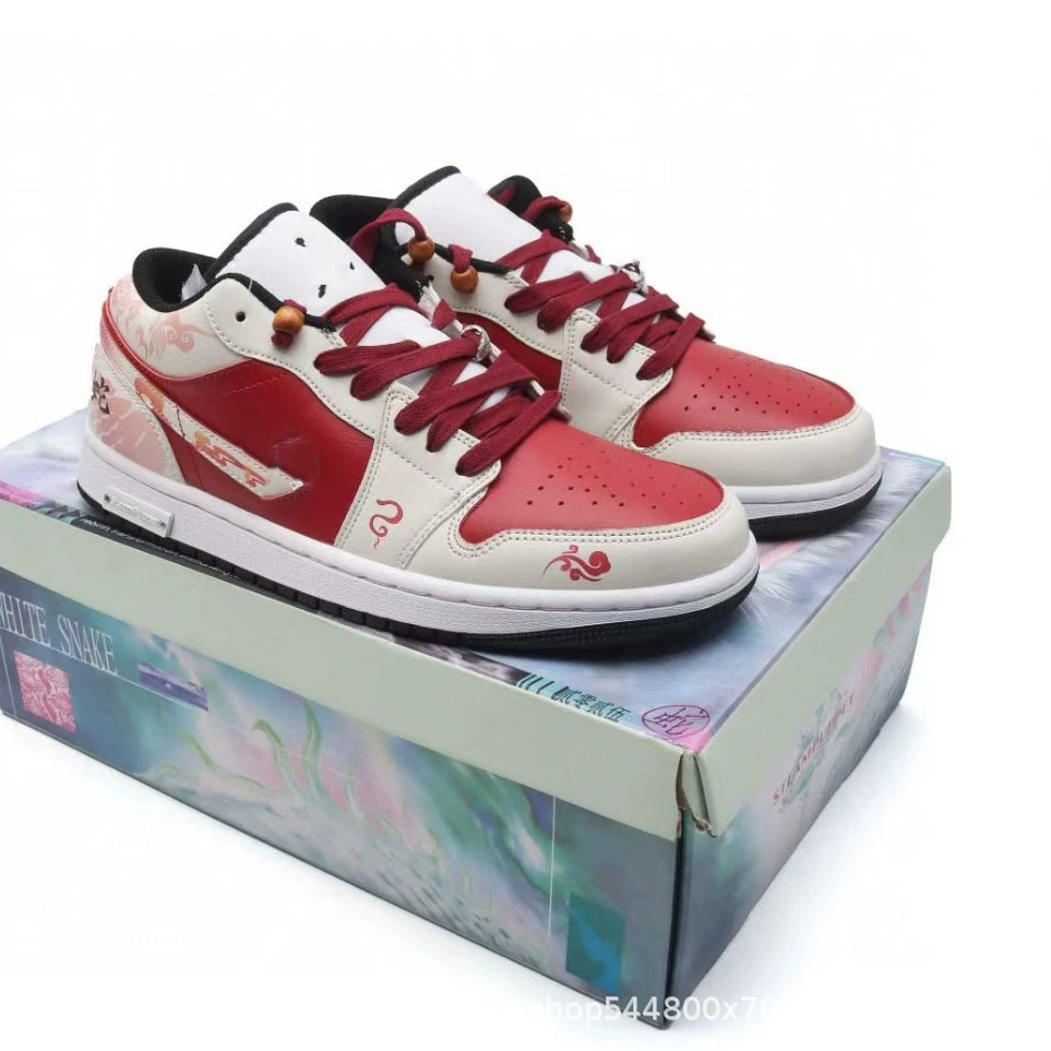 Year of the Snake Limited AJ1 Year of the Snake Steam Puppet Snake Comes to Run Баскетбольные кроссовки в стиле ретро Мужская и женская обувь Red Snake