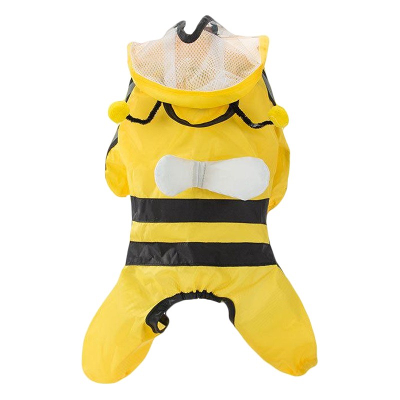 Perrito impermeable de cuatro patas impermeable todo incluido poncho de peluche mascota ropa de día lluvioso Pequeño Perro mediano Bixiong Bomei