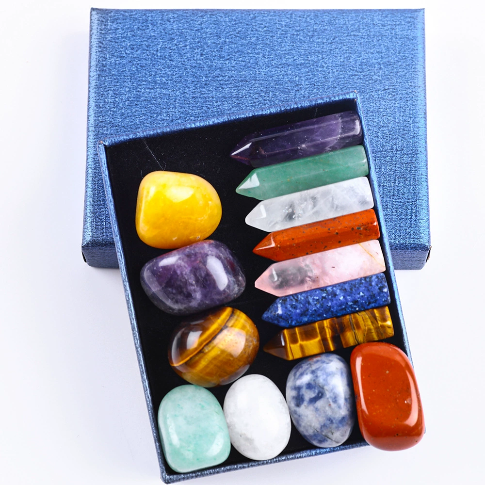 Натуральный камень Красочный катящийся камень Кристаллический катящийся камень Комплект полудрагоценных камней Медитационный энергетические камни 2-3 см полированный необитальный камень