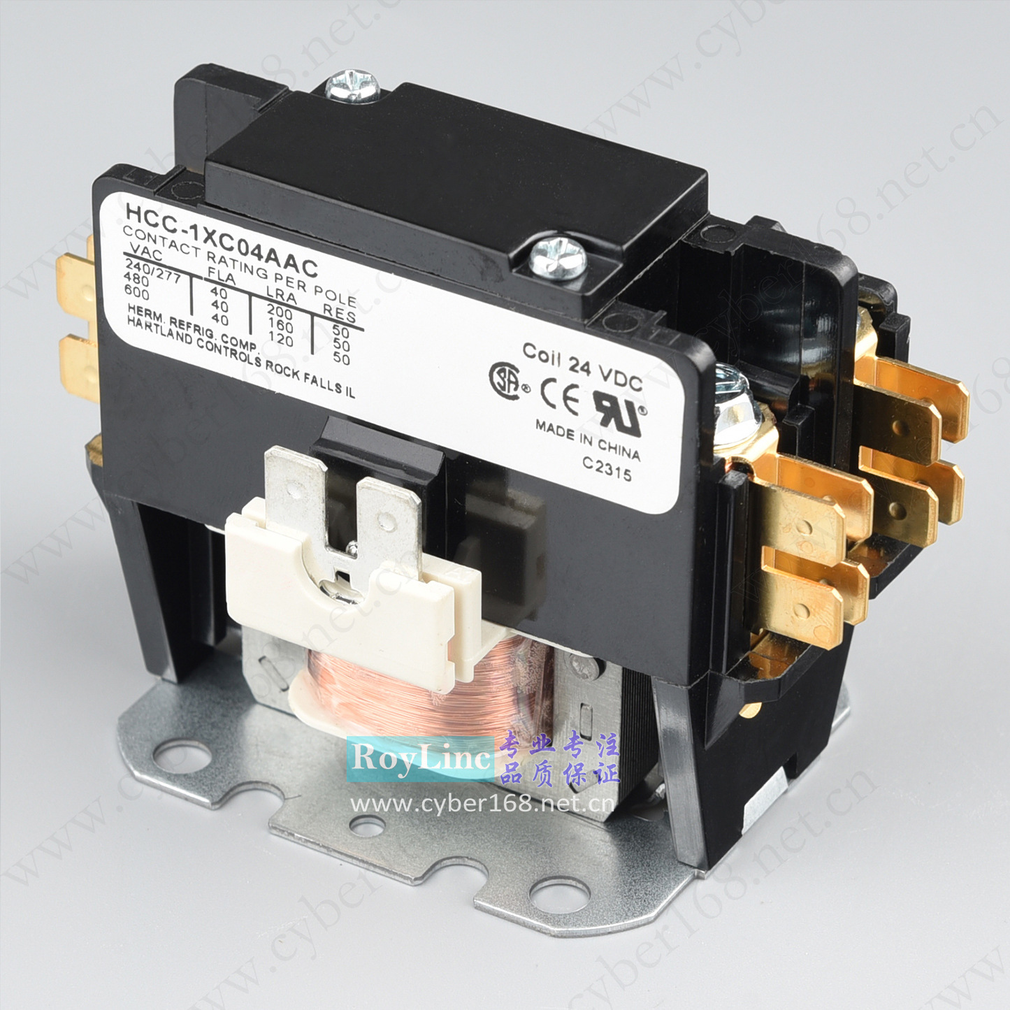 24VDC 40A HCC-1XC04直流线圈一极大负载UL CSA交流接触器 继电器