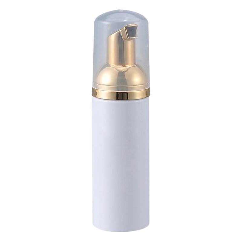 Personalizado 50ml cabezal de bomba de espuma de galvanoplastia botella de mousse limpiadora rímel espuma blanca botella de espuma de plástico pet