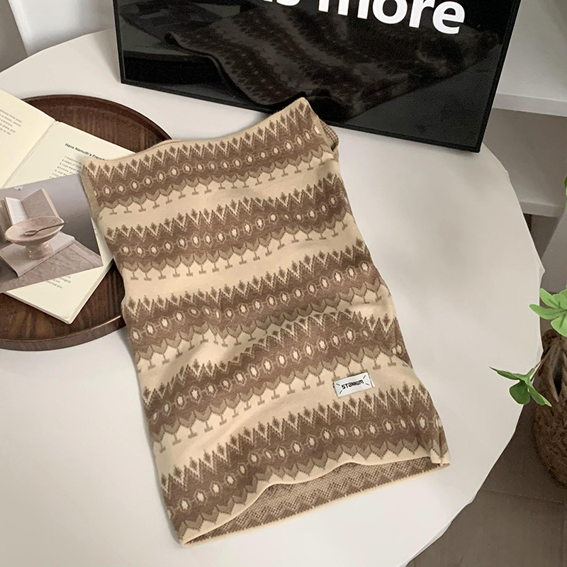 Máscara de ciclismo nuevo estilo a prueba de viento frío retro dulce cool bufandas leopardo textura cálida temperamento elegante pequeño babillo