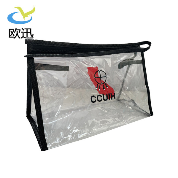 Manufacturer custom logopvc film zipper bag toiletries storage bag…