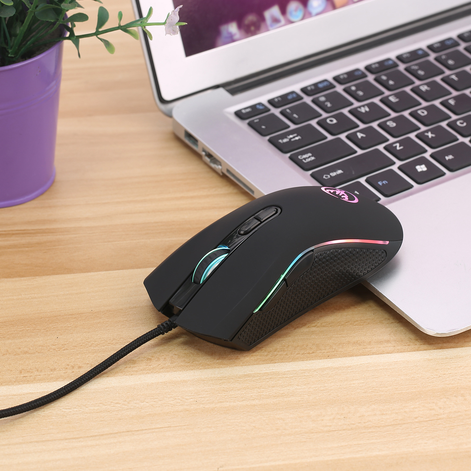 New 61keys wired keyboard set illuminated gaming mouse office game keybaord_voghion.com