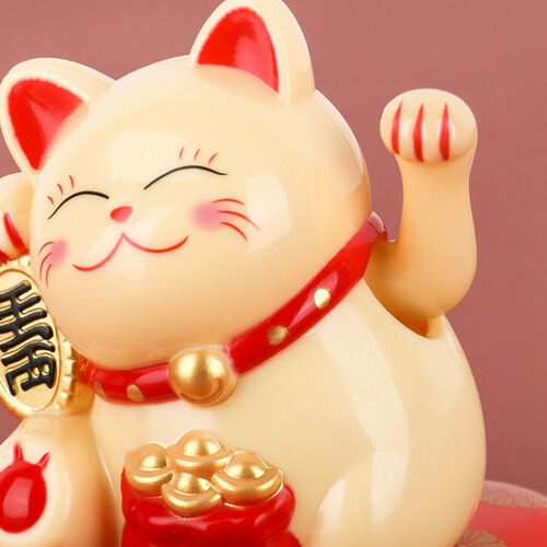 Solar Ornaments Cute Rich Lucky Cat Mini Creative Car Supplies Decorative Lucky Cat Crafts