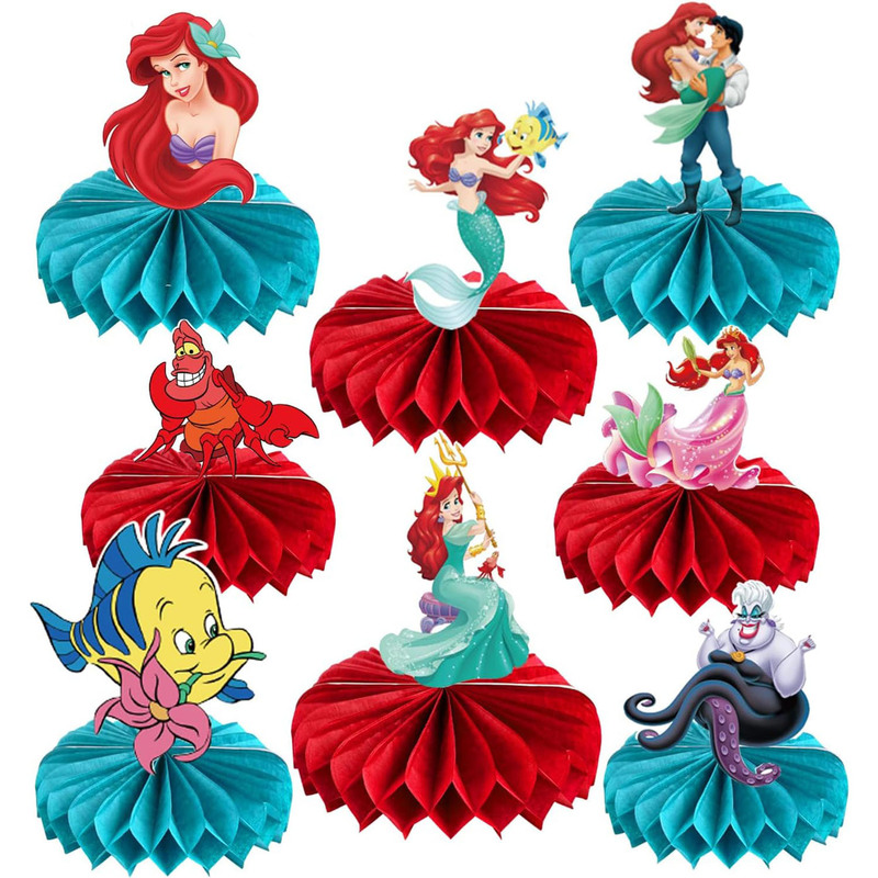 Cross-border Mermaid New Carnival Party Desktop Decoration Honeycomb Ornaments Princess Theme Birthday Honeycomb Pendulum