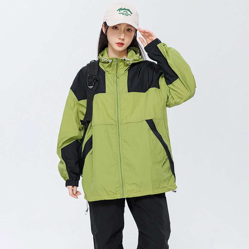 (2개) 헤어 마운틴 자외선 차단제 여성의 여름 새로운 안티 자외선 긴 소매 라이트 후드 코트 남성 8039
