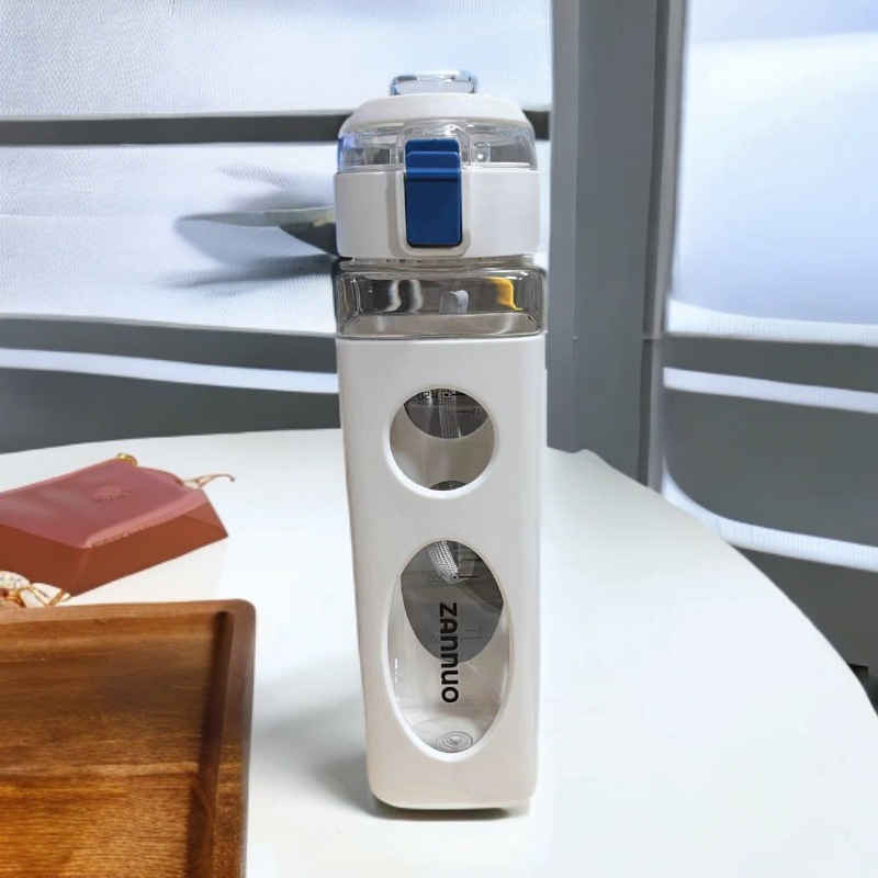 Verano nuevos deportes al aire libre taza de agua de plástico cuadrado fresco simple estudiante portátil pequeña boca taza de agua en stock al por mayor