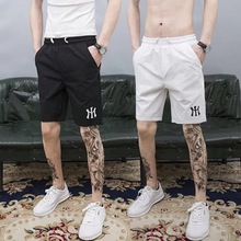 夏季薄款冰丝短裤男精神小伙修身速干五分裤潮牌百搭大裤衩沙滩裤
