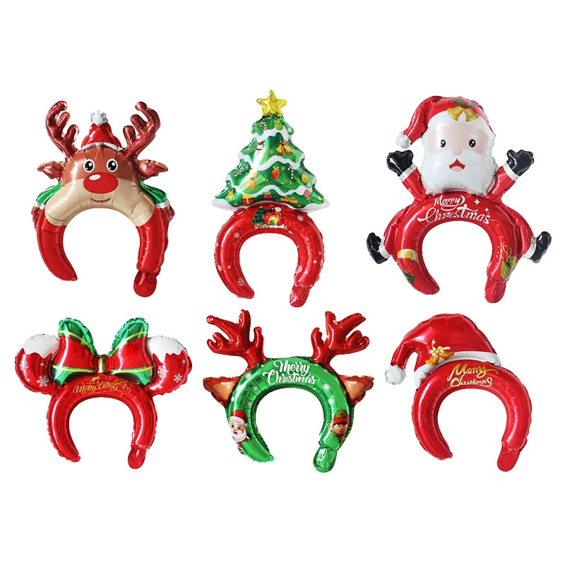 Рождественская ручная повязка на голову, повязка на запястье, воздушный шар из алюминиевой фольги, вечерние, торговый центр, магазин, сцена, декоративный воздушный шар