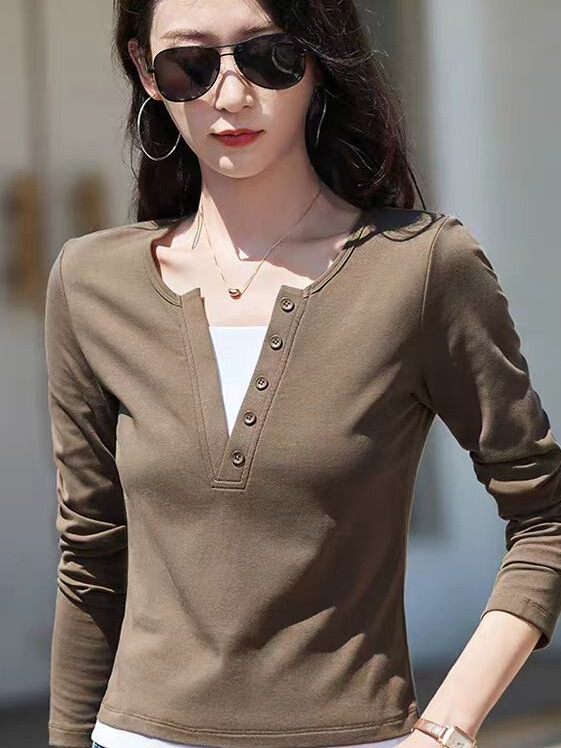 襟偽二枚半袖tシャツ女性2025年夏の新型ショート通勤シャツ|undefined