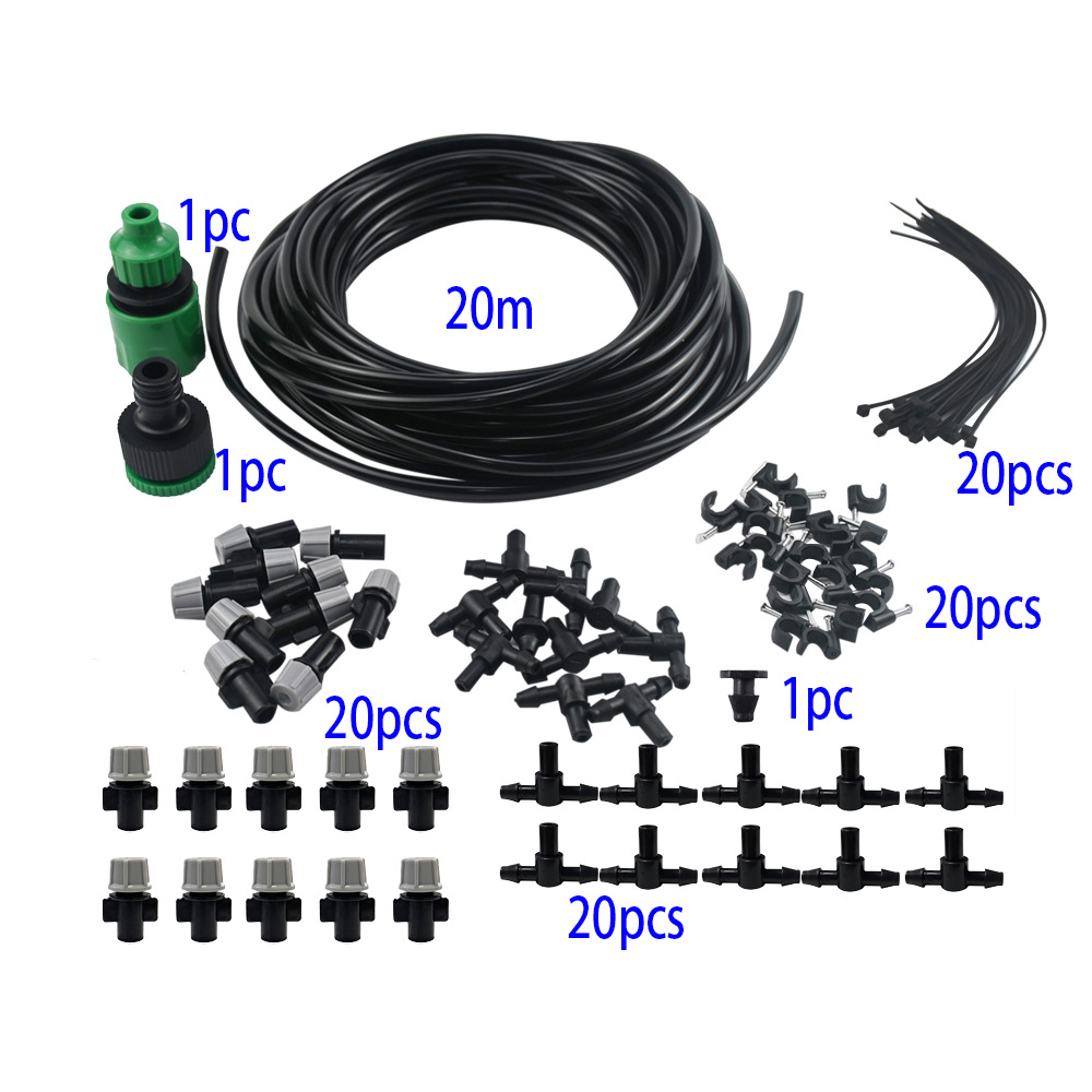 Sistema de pulverización de enfriamiento por pulverización de agua de atomización gris para riego automático de artefactos de flores jardinería equipo de riego image 18