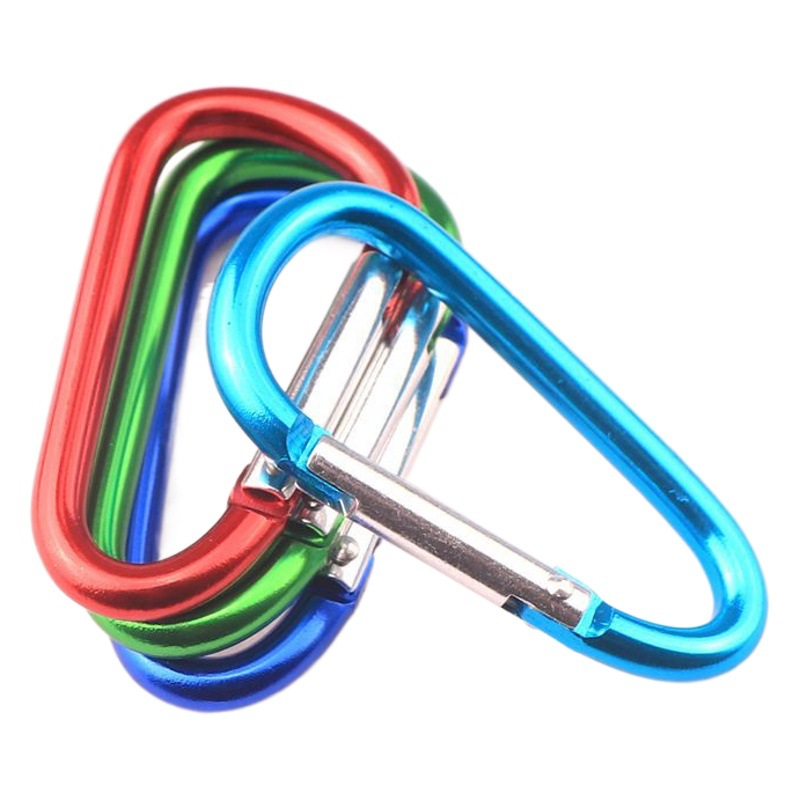 Manufacturer Wholesale No. 6 D-Shaped Thickened Aluminum Alloy Carabiner Heart-Shaped Buckle Sports Accessories Backpack Hook Supplies