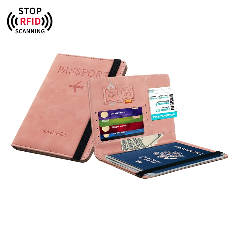 Портмоне RFID паспортное, чехол из искусственной кожи PU для документов, карточные слоты, закрытие магнитом или резинкой