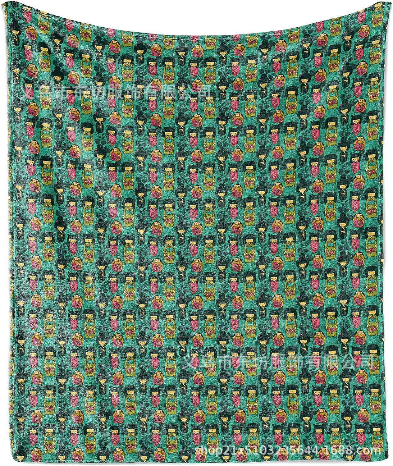 Японские пледы, куклы в народных костюмах, гейши сакуры, фланелевые пледы