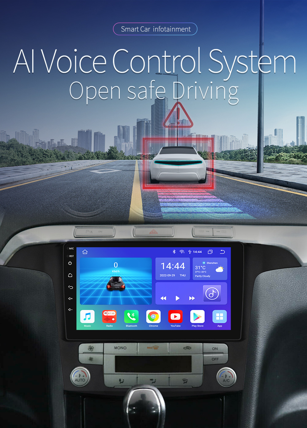 Suitable for FORD FORD S-Max 2007-2015 navigation large screen Android Smart GPS car Bluetooth