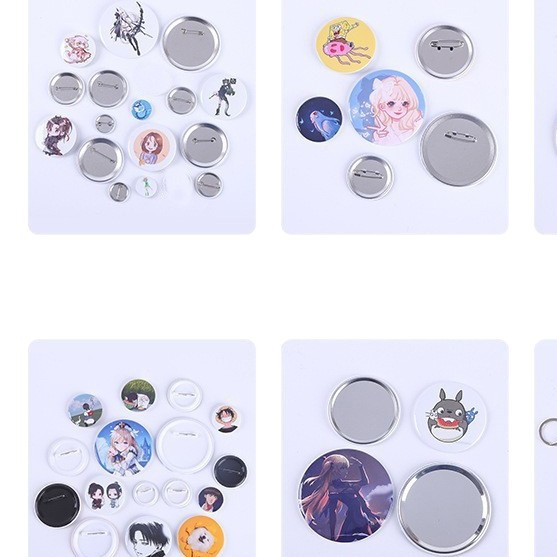 温州の強力な工場から直接供給されるブリキ製消耗品、つや消しバジ材、DIYバッジ材料、ピンバッジアクセサリー