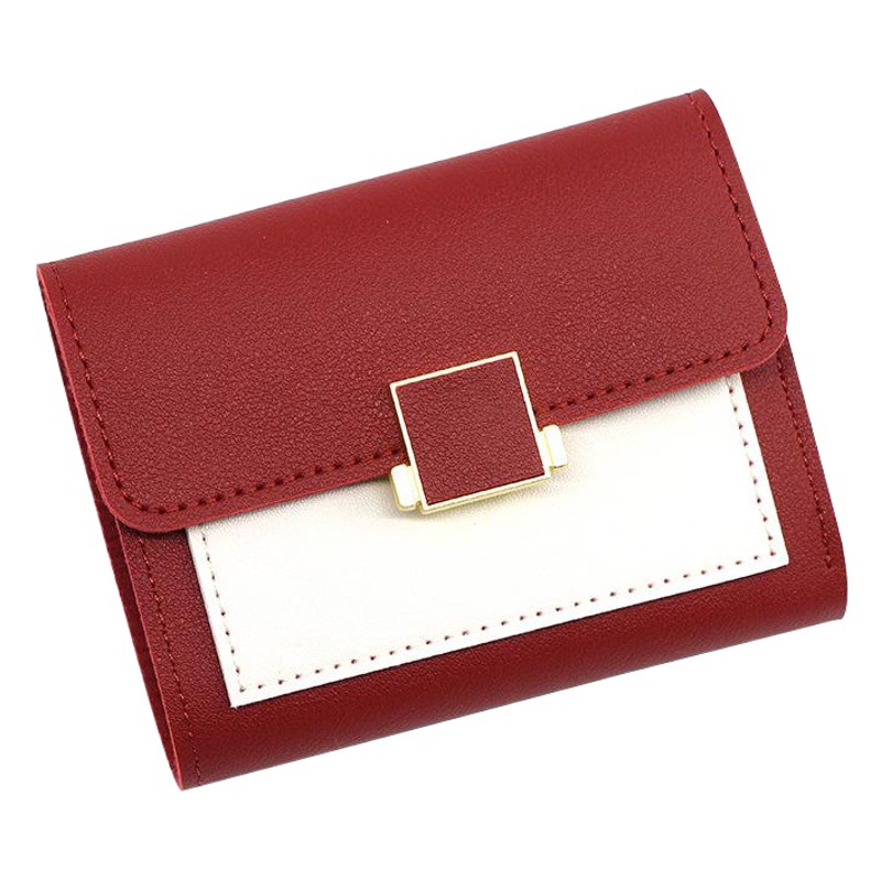 Fashion Casual Women's Short Small Three-fold Wallet Square Wallet Change Clutch Coin Purse