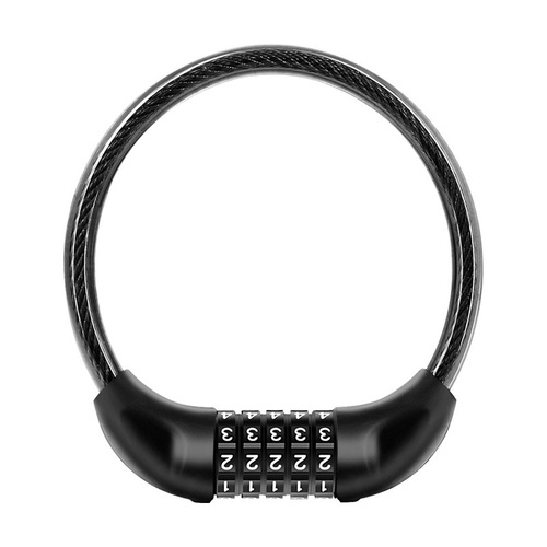 Upgraded thickened steel cable bicycle five-digit combination lock wholesale zinc alloy lock core anti-theft and anti-shear round bicycle lock