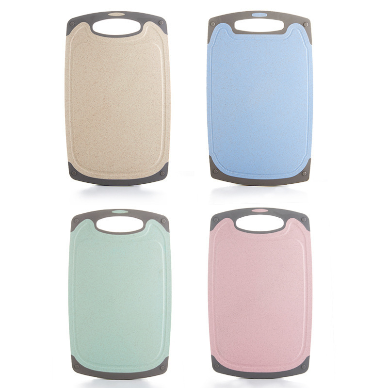 Cocina hogar tabla de cortar tamaño pequeño paja de trigo corte fruta corte tabla de cortar multifunción canal de molienda diseño fábrica al por mayor