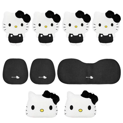 Seat cushion, seat cover all seasons, summer cool linen - black-and-white-kt-nine-piece-pillow-set