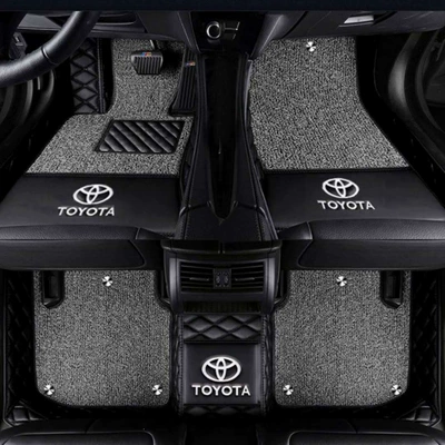 Vios, Reiz, Camry, Corolla, Ayaqaltılar (Kovriklər) - rav4-rongfang-with-car-logo-double-layer-black-gray