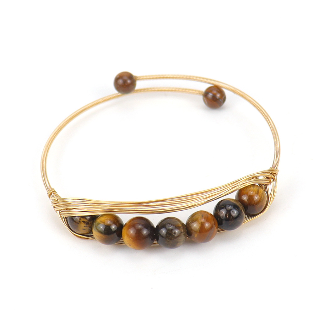 Fashion Geometric Copper Plating Natural Stone Bangle 1 Piece