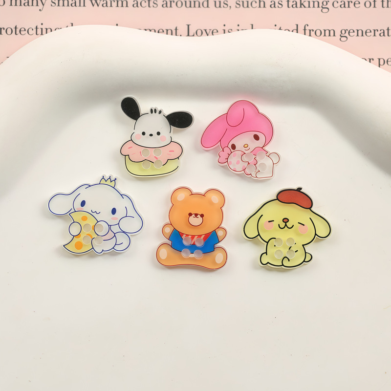 Cartoon animal Pudding Dog My Melody acrylic sheet decoration Pacha Dog Cinnamoroll hole shoe decoration wholesale
