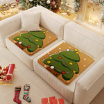 圣诞节日装饰餐椅坐垫奶茶商店圣诞树老人电脑椅垫圣诞气氛沙发垫