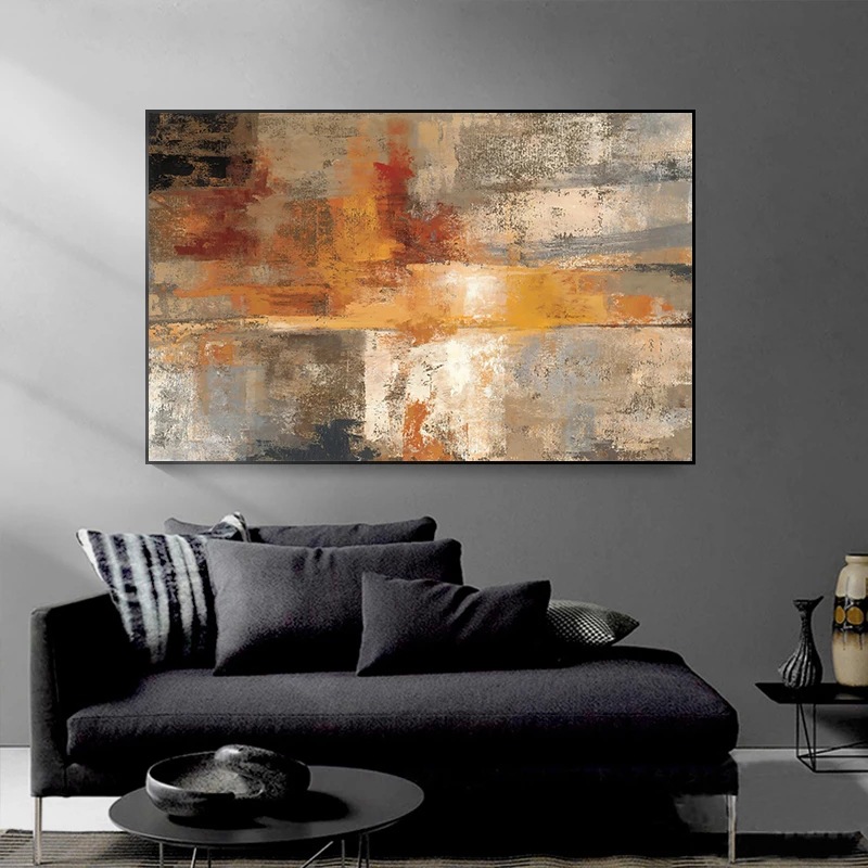 Arte moderno abstracto color amarillo lienzo mural póster de arte de la pared dormitorio sala de estar decoración moderna