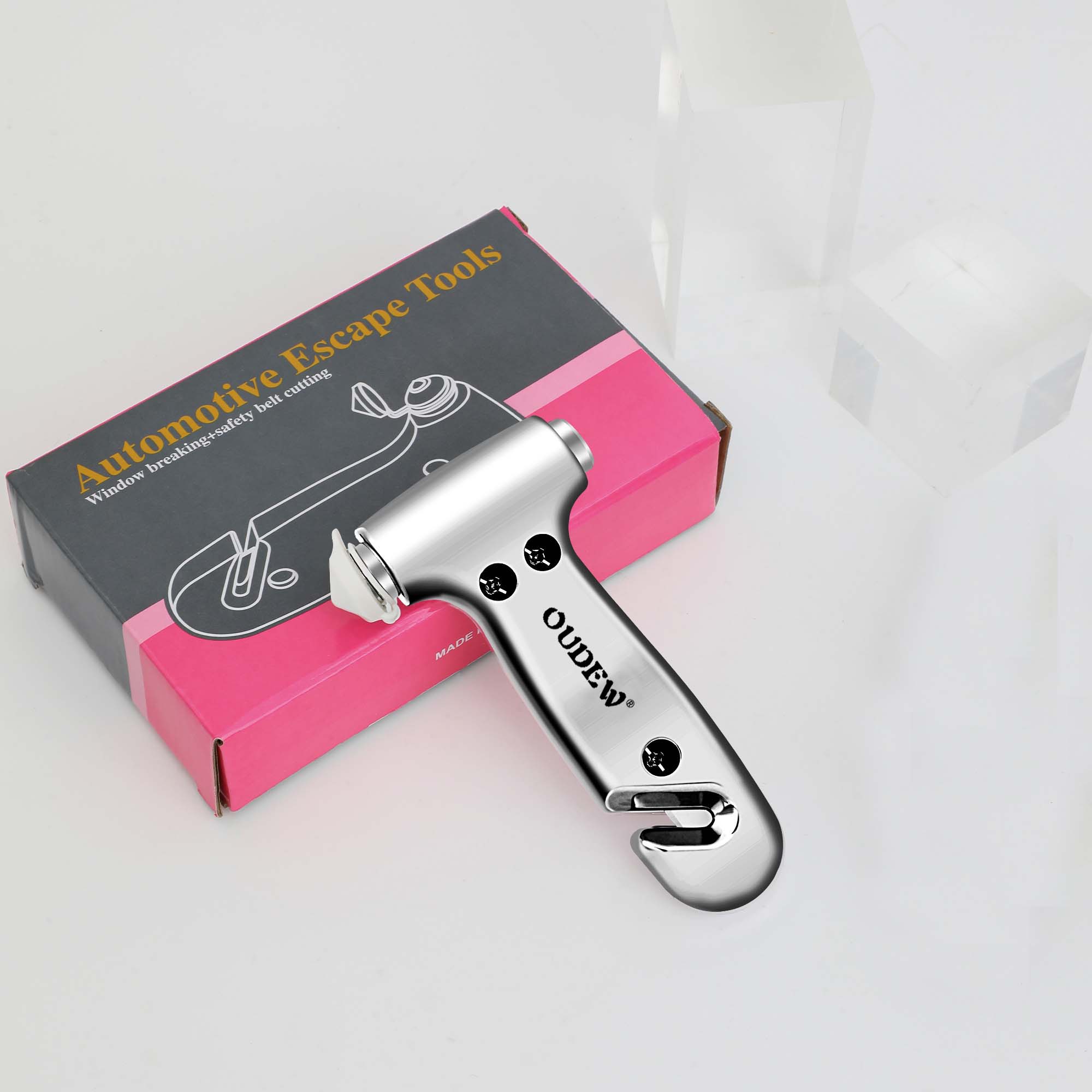 Safety Hammer: Qìchē Qəza çəkici - new-color-box-tungsten-steel-tip-starry-silver