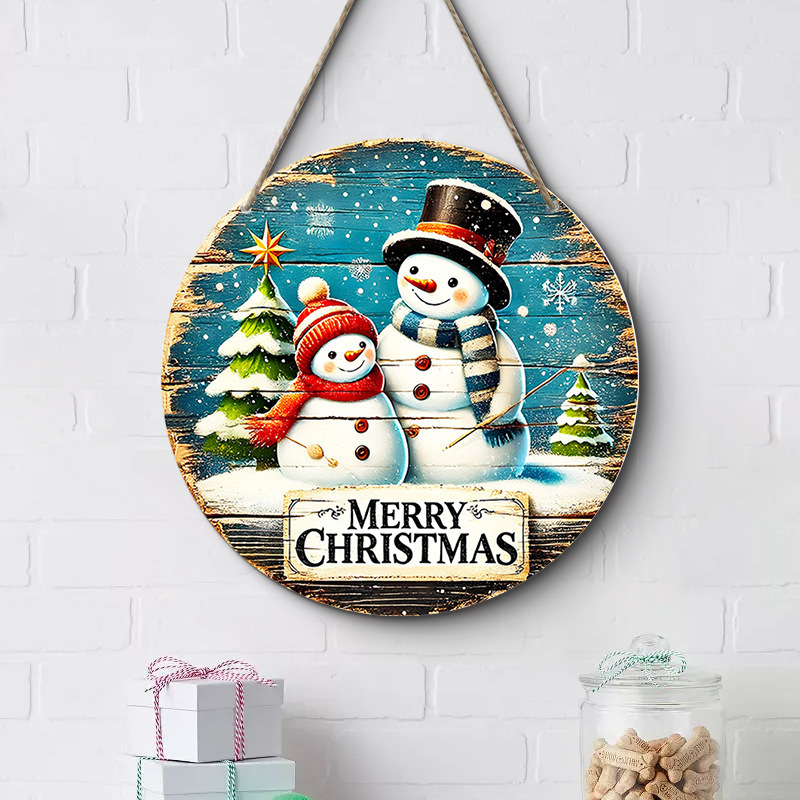 在庫ありクリスマスクリエイティブ吊り下げ装飾品木製工芸品ラウンドドアサイン木製タグシリーズ装飾ペンダント|undefined