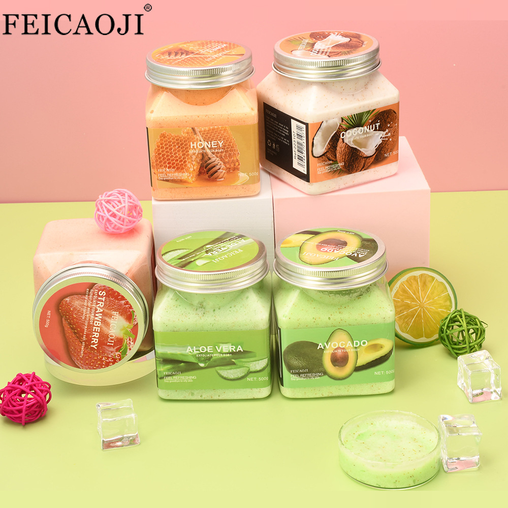 Exfoliante corporal de aguacate, exfoliación facial con ácido de frutas, piel de gallina, versión en inglés, comercio exterior transfronterizo al por mayor