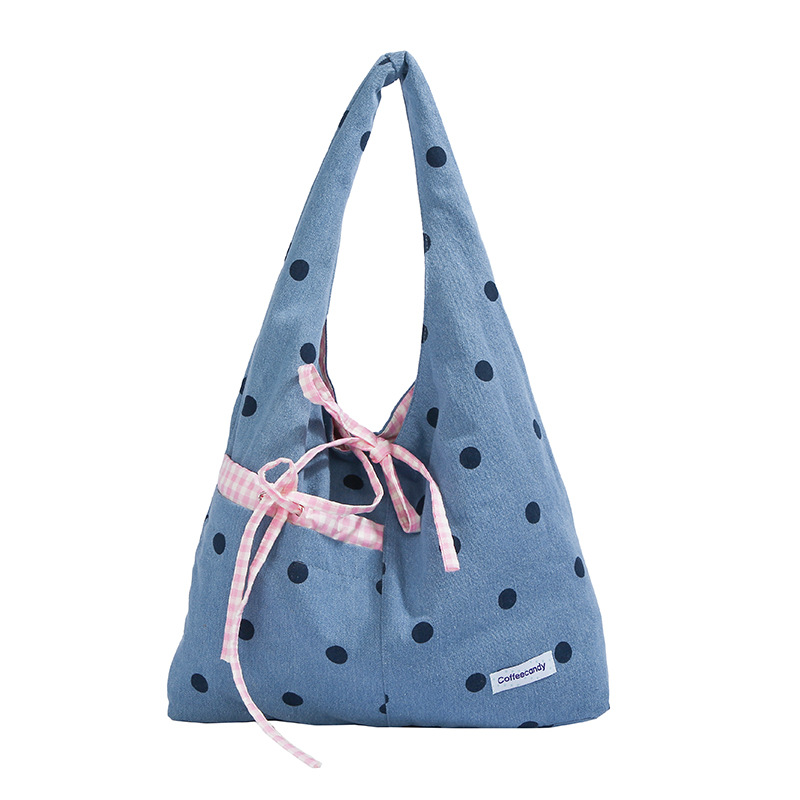 Verano nuevo estilo coreano bolso de tote fresco de lazo bolso de nylon bolso diario de gran capacidad bolso de viaje de estilo de mujer