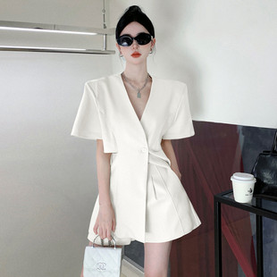 Q1E2025 New Summer Fashion Suit Suit Jacket High Waist Wide Leg Casual Shorts Two Pieces