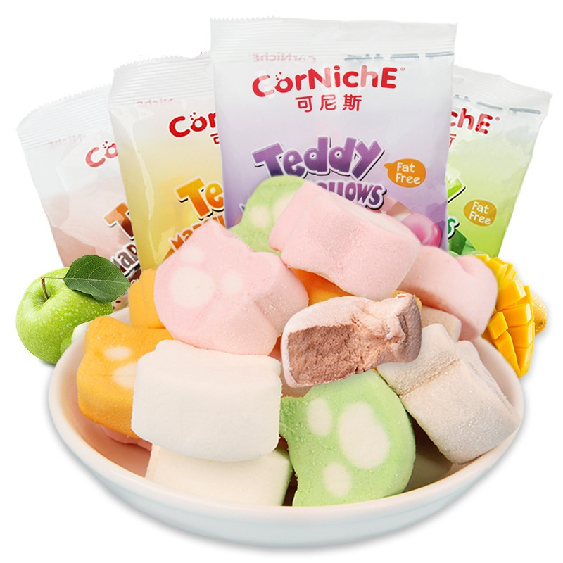 Imported from the Philippines, Cornish Teddy Marshmallow Chocolate Marshmallow Fruit Jam Sandwich 70g Sugar Wholesale