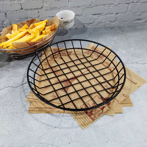 Hotel Western Restaurant Tableware Food Creative Black French Fry Basket Bread French Fry Basket Chicken Snack Basket