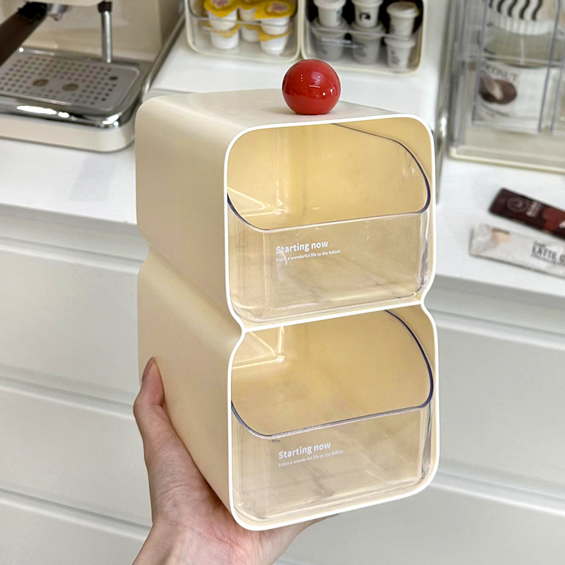 デスクトップカプセルコーヒー茶収納ボックスティールームバーラッククリームスタイルティーバッグ収納ボックス|undefined