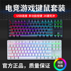 现货速发87键有线真机械键盘青轴游戏电竞办公批发代发笔记本通用