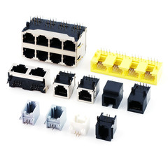 Supply RJ11 communication 4-core telephone interface 6164p4c straight-through head 6p6c crystal head dual-port connector socket