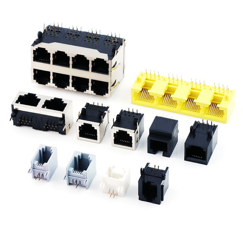 Supply RJ11 communication 4-core telephone interface 6164p4c straight-through head 6p6c crystal head dual-port connector socket