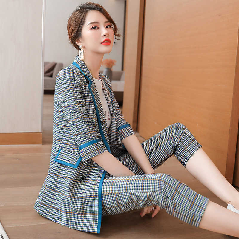 学生装西装套装女职业气质春夏中袖西服白领潮流修身显瘦工作服|ms