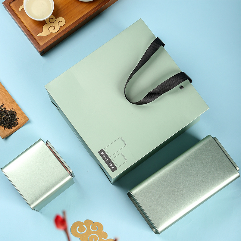 茶叶罐马口铁罐空盒绿茶红茶半斤一斤装方罐茶散茶高颜值