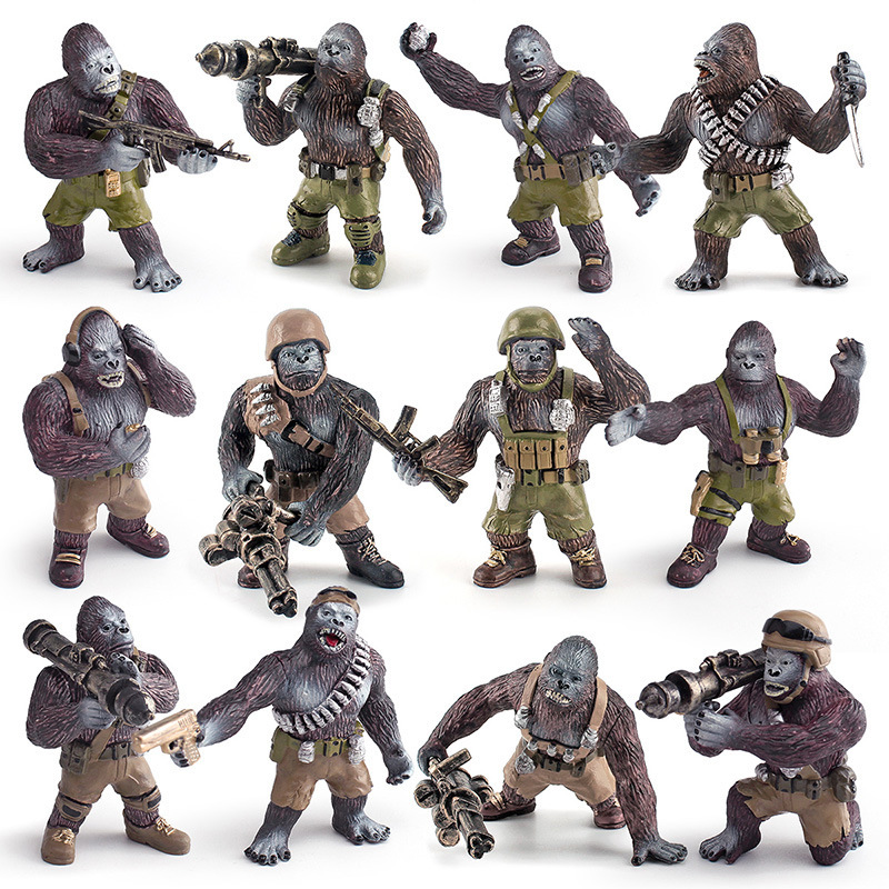 Simulación transfronteriza guerrero modelo de orangutan King Kong batalla mono sólido samurai orangutan mesa estático juguetes