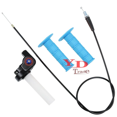 Off-road motorcycle ATV ATV modified 110-250cc large twist oil visual handle throttle line handle rubber sleeve (Other drive systems) - throttle-line-length-90cm-light-blue-handle-cover