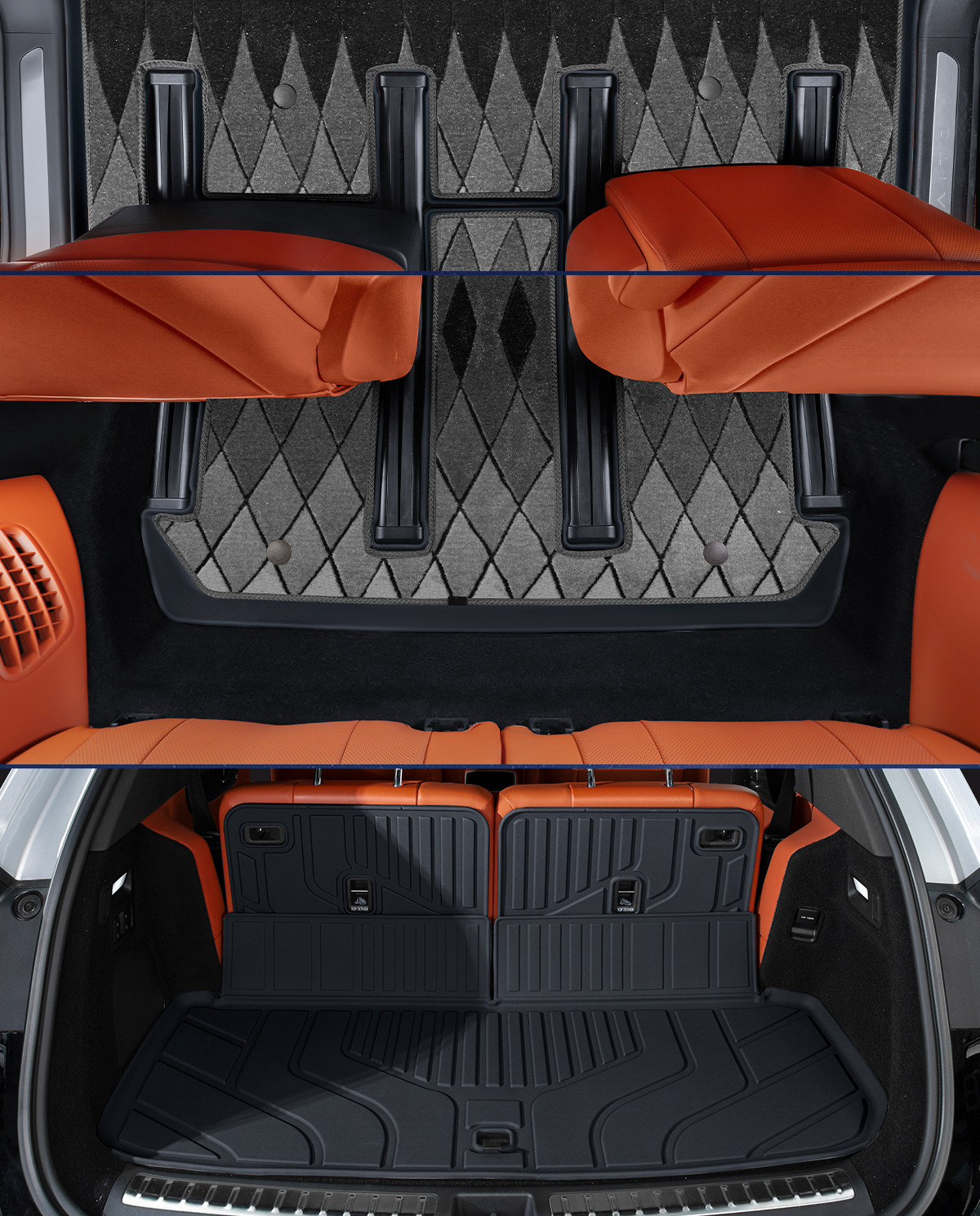 Car floor mats for AITO M9, TPE, double layer